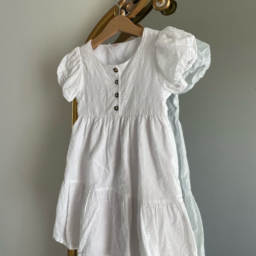 Wonder Nation White Tiered Puff Sleeve Sundress